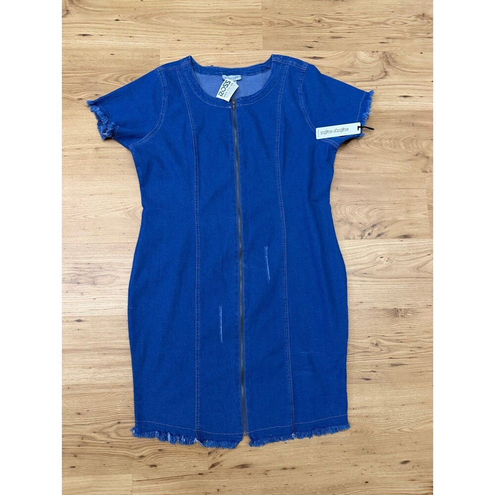 Eighty-Eight Premium Blue Denim Zip Front Dress